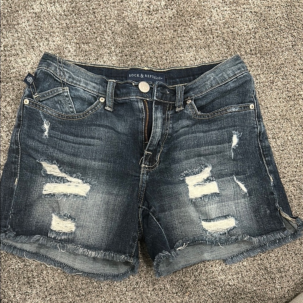 Rock & Republic Distressed Jean Shorts